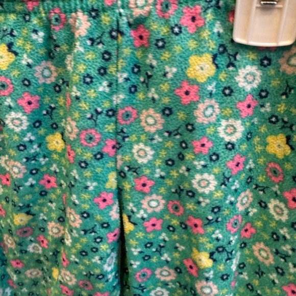 Carter’s 2T Girls Green Floral Fleece Pajama Pants - Picture 2 of 5